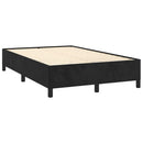vidaXL fekete bársony rugós és LED-es ágy matraccal 120x190 cm