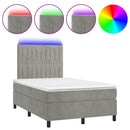 vidaXL világosszürke bársony rugós és LED-es ágy matraccal 120x190 cm