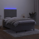 vidaXL sötétszürke bársony rugós és LED-es ágy matraccal 120x190 cm
