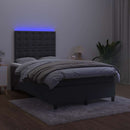 vidaXL fekete bársony rugós és LED-es ágy matraccal 120x190 cm