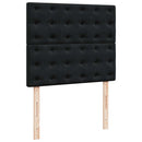 vidaXL fekete bársony rugós és LED-es ágy matraccal 120x190 cm
