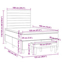 vidaXL világosszürke szövet rugós ágy matraccal 120 x 190 cm