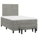 vidaXL világosszürke bársony rugós ágy matraccal 120 x 190 cm