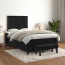 vidaXL fekete bársony rugós ágy matraccal 120x190 cm