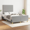 vidaXL világosszürke szövet ágykeret matrac nélkül 120x190 cm