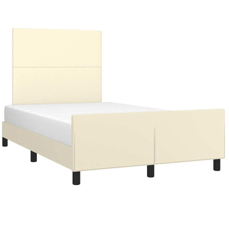 vidaXL ágykeret matrac nélkül krém 120x190 cm műbőr