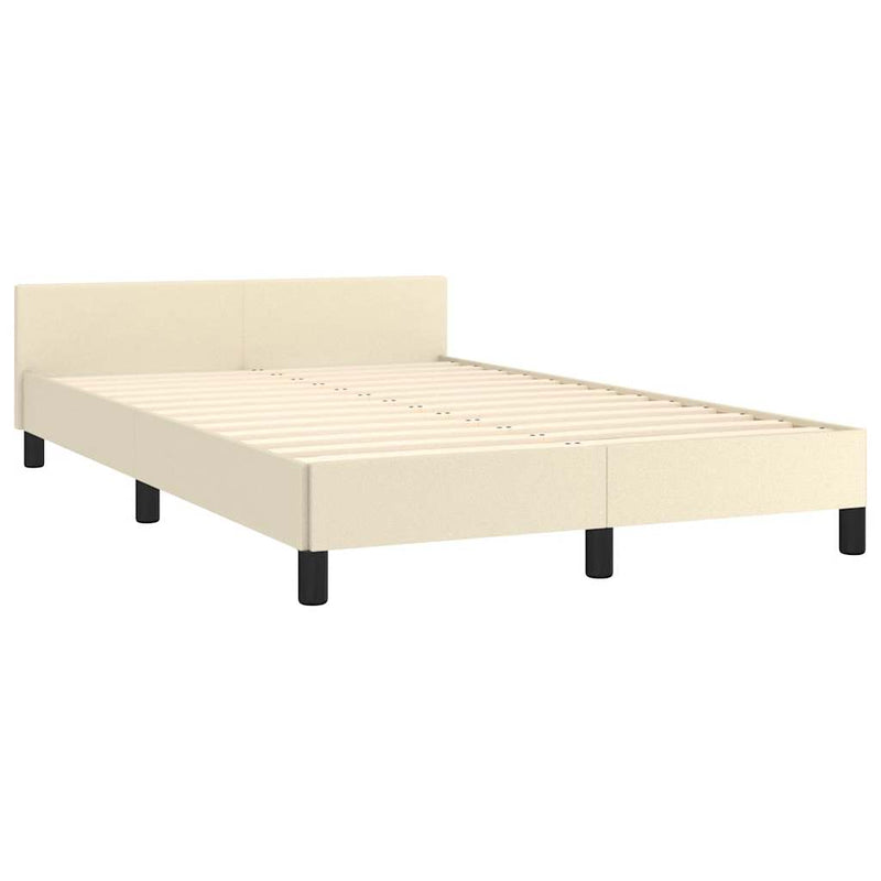 vidaXL ágykeret matrac nélkül krém 120x190 cm műbőr