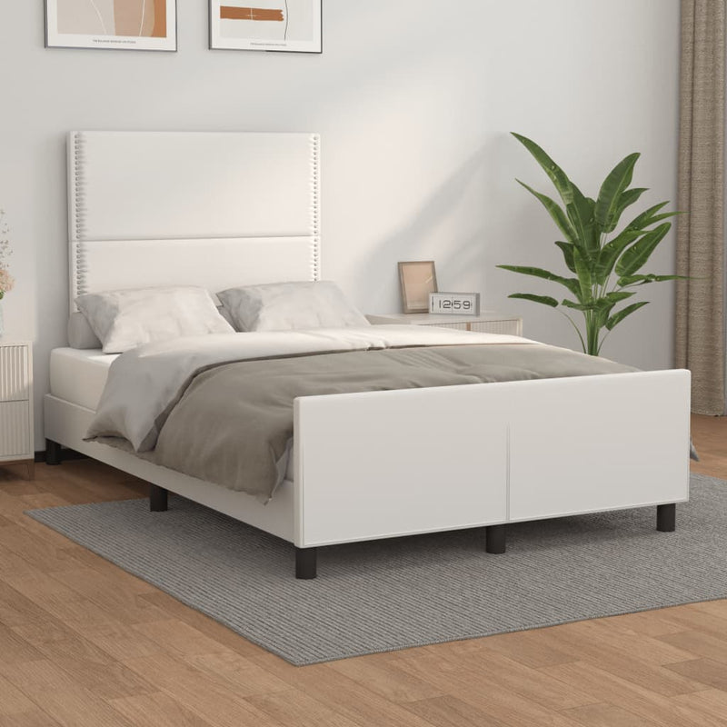 vidaXL ágykeret matrac nélkül fehér 120x190 cm műbőr