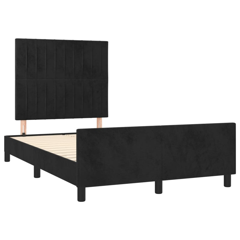 vidaXL ágykeret matrac nélkül fekete 120x190 cm Velvet