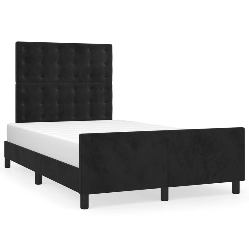 vidaXL ágykeret matrac nélkül fekete 120x190 cm Velvet