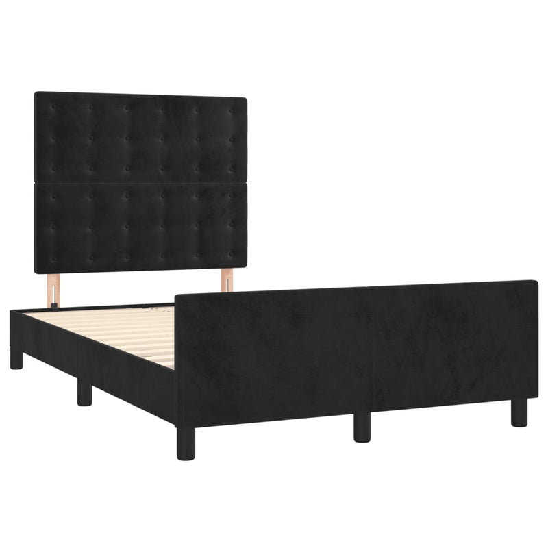 vidaXL ágykeret matrac nélkül fekete 120x190 cm Velvet
