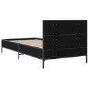vidaXL fekete szerelt fa és fém ágykeret 90 x 200 cm