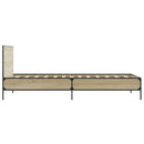 vidaXL sonoma tölgyszínű szerelt fa és fém ágykeret 90 x 200 cm