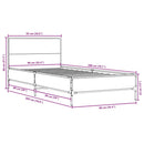 vidaXL sonoma tölgyszínű szerelt fa és fém ágykeret 90 x 200 cm