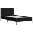 vidaXL fekete szerelt fa és fém ágykeret 100 x 200 cm