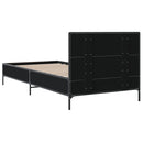 vidaXL fekete szerelt fa és fém ágykeret 100 x 200 cm