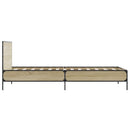 vidaXL sonoma tölgyszínű szerelt fa és fém ágykeret 100 x 200 cm