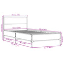 vidaXL sonoma tölgyszínű szerelt fa és fém ágykeret 100 x 200 cm