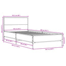 vidaXL sonoma tölgyszínű szerelt fa és fém ágykeret 100 x 200 cm