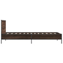 vidaXL barna tölgyszínű szerelt fa és fém ágykeret 100 x 200 cm