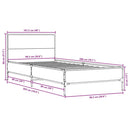 vidaXL barna tölgyszínű szerelt fa és fém ágykeret 100 x 200 cm