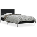vidaXL fekete szerelt fa és fém ágykeret 75 x 190 cm