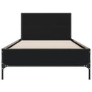 vidaXL fekete szerelt fa és fém ágykeret 75 x 190 cm