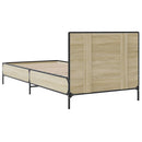 vidaXL sonoma tölgyszínű szerelt fa és fém ágykeret 75 x 190 cm