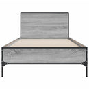 vidaXL sonoma tölgyszínű szerelt fa és fém ágykeret 75 x 190 cm