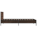 vidaXL barna tölgyszínű szerelt fa és fém ágykeret 75 x 190 cm