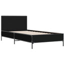 vidaXL fekete szerelt fa és fém ágykeret 90 x 190 cm