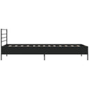vidaXL fekete szerelt fa és fém ágykeret 90 x 200 cm