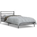 vidaXL sonoma tölgyszínű szerelt fa és fém ágykeret 90 x 200 cm