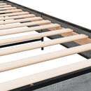 vidaXL sonoma tölgyszínű szerelt fa és fém ágykeret 90 x 200 cm