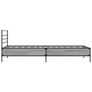 vidaXL sonoma tölgyszínű szerelt fa és fém ágykeret 100 x 200 cm