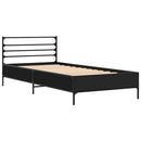 vidaXL fekete szerelt fa és fém ágykeret 75 x 190 cm