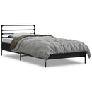 vidaXL fekete szerelt fa és fém ágykeret 75 x 190 cm