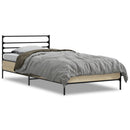 vidaXL sonoma tölgyszínű szerelt fa és fém ágykeret 75 x 190 cm