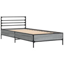 vidaXL sonoma tölgyszínű szerelt fa és fém ágykeret 75 x 190 cm