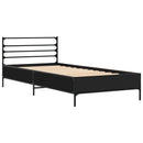 vidaXL fekete szerelt fa és fém ágykeret 90 x 190 cm