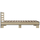 vidaXL sonoma tölgyszínű szerelt fa és fém ágykeret 75 x 190 cm