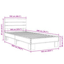vidaXL barna tölgyszínű szerelt fa és fém ágykeret 100 x 200 cm