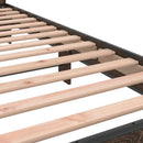 vidaXL barna tölgyszínű szerelt fa és fém ágykeret 90 x 200 cm