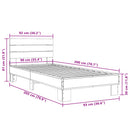 vidaXL barna tölgyszínű szerelt fa és fém ágykeret 90 x 200 cm