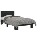 vidaXL fekete szerelt fa és fém ágykeret 75 x 190 cm