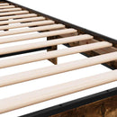 vidaXL füstös tölgyszínű szerelt fa és fém ágykeret 90 x 200 cm