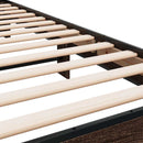 vidaXL barna tölgyszínű szerelt fa és fém ágykeret 90 x 200 cm