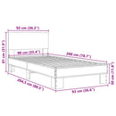 vidaXL barna tölgyszínű szerelt fa és fém ágykeret 90 x 200 cm