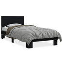 vidaXL fekete szerelt fa és fém ágykeret 75 x 190 cm