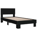 vidaXL fekete szerelt fa és fém ágykeret 75 x 190 cm